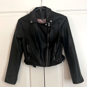 Free People Faux Leather Motto Jacket